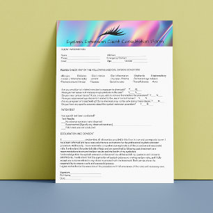 Allergy Patch Test Eyelash Extension Holograph Custom Letterhead