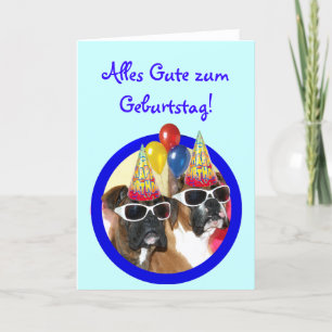 Alles Gute zum Geburtstag Boxer Hunde Karte Card