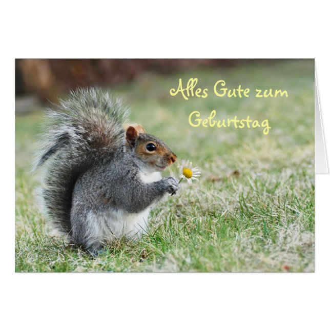 Alles Gute zum Geburtstag Squirrel Card (Front Horizontal)