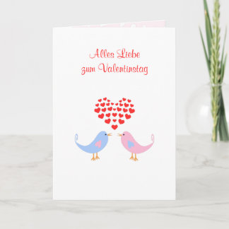 Alles Liebe lovebirds romantic german valentine Holiday Card