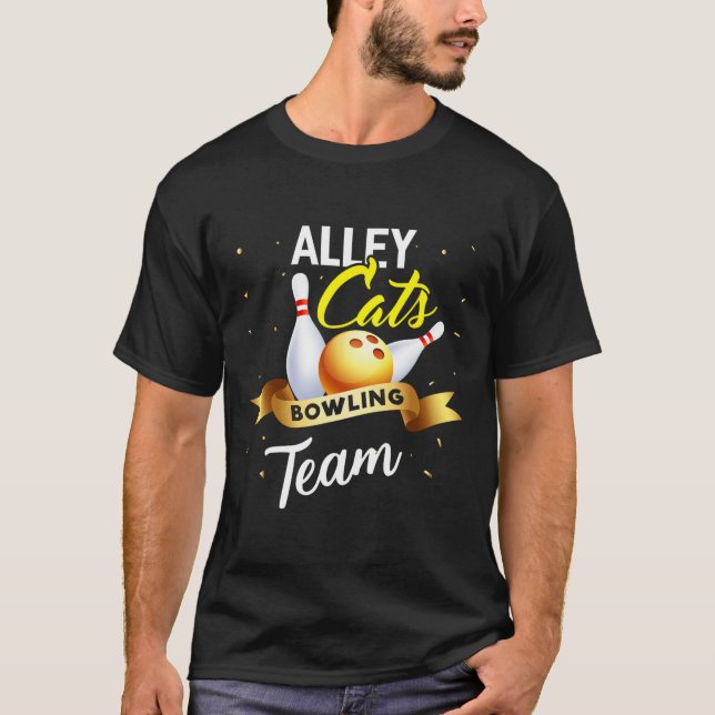 Alley Cat Bowling Shirt Funny Bowler Bowling  (Front)