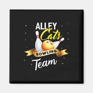 Alley Cat Bowling Shirt Funny Bowler Bowling Magnet
