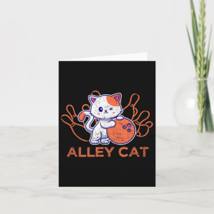 Alley Cat Bowling Team Humour Funny Bowler Cats Vi Card