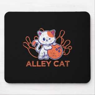 Alley Cat Bowling Team Humour Funny Bowler Cats Vi Mouse Pad