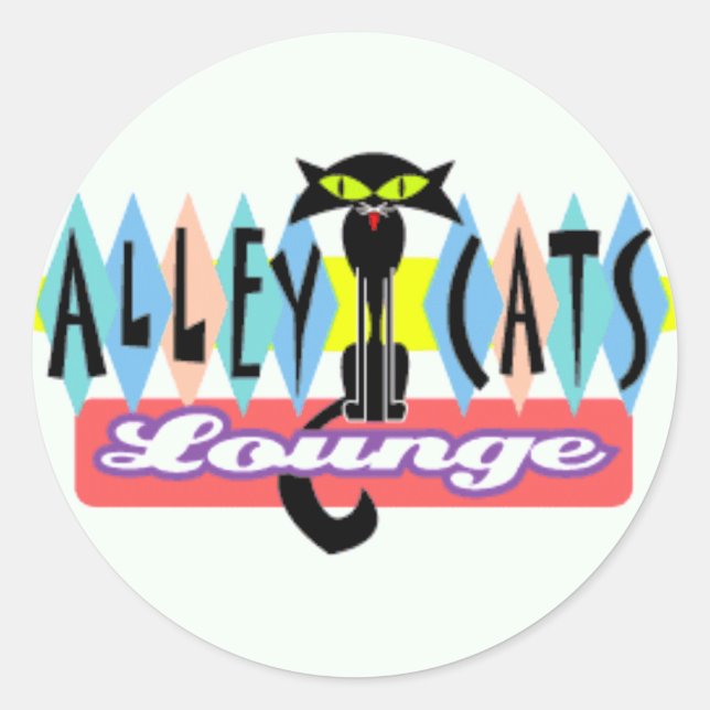 "Alley Cat Lounge" Classic Round Sticker (Front)