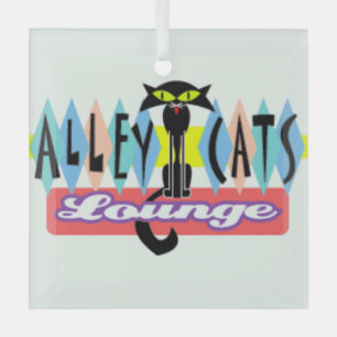 "Alley Cat Lounge" Glass Tree Decoration