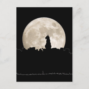 Alley Cat Moon Postcard