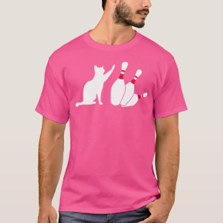 Alley Cat Tipping Pins Funny Bowling T-Shirt