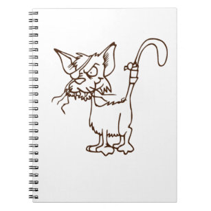 Alley Cat Tough Kitty Cool Funny Tom Cartoon Notebook