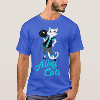 Alley Cats Bowling Team Ladies Backside Print  T-Shirt