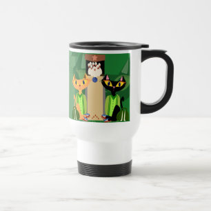 Alley Cats Fun Bowling Pets Design Retro Fun Time Travel Mug