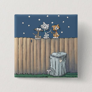 Alley Cats on a fence Button