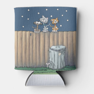 Alley Cats on a fence Can Cooler