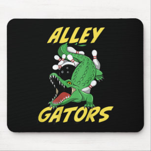 Alley Gators Bowling Team Byckside Print Alligator Mouse Pad