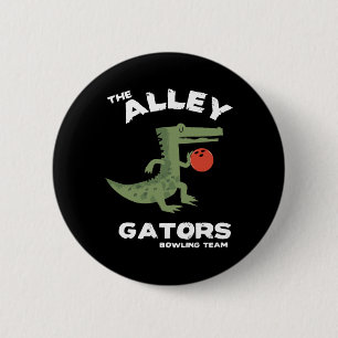 Alley Gators Bowling Team Design 6 Cm Round Badge