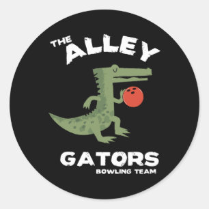 Alley Gators Bowling Team Design Classic Round Sticker