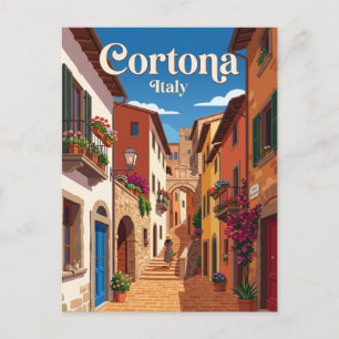 Alley in Cortona Italy Postcard