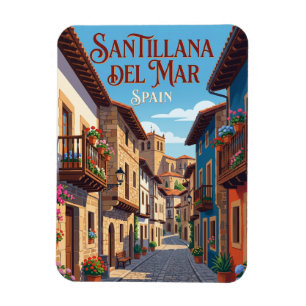 Alley in Santillana del Mar Spain Magnet