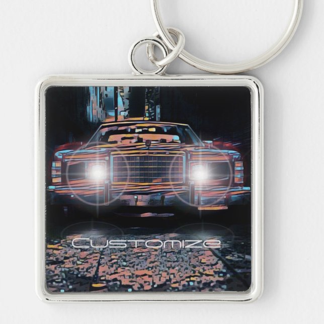 Alley Parking Square Premium Key Chain (Front)