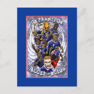 Allez Les Bleus France football champions gifts Postcard