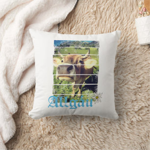 Allgäu Alps Vintage Cow Bavaria Germany Souvenir Cushion