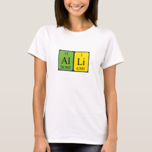 Alli periodic table name shirt
