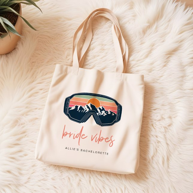 ALLIE Ski Snowboarding Bride Vibes Bachelorette Tote Bag (Creator Uploaded)