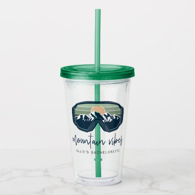 ALLIE Ski Snowboarding Goggle Mountain Vibes Acrylic Tumbler (Front)