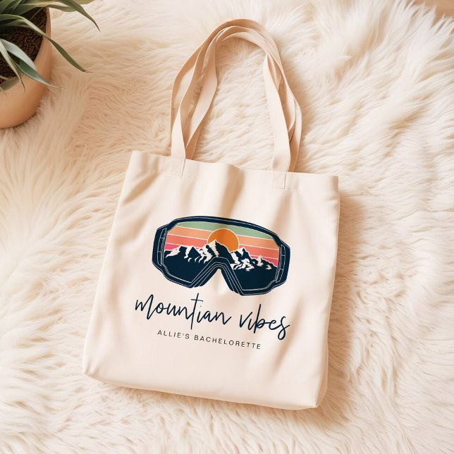 ALLIE Ski Snowboarding Mountain Vibes Bachelorette Tote Bag (Creator Uploaded)