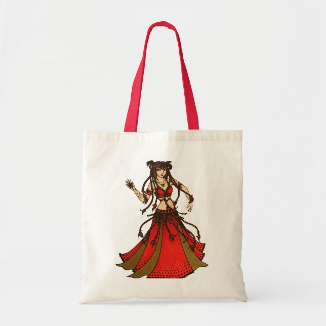 Alliecat Tribal belly Dancer Tote Bag (Front)