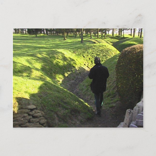 Allied trenches at  Newfoundland Park in the Somme Postcard (Front)