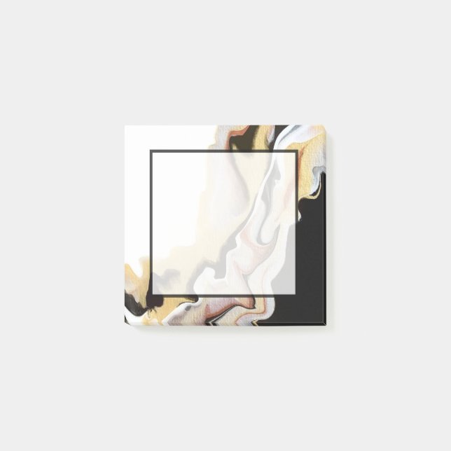 Alligare Golden Abstract Acrylic Fluid Art Post-it Notes (Front)