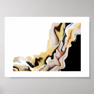 Alligare Golden Abstract Acrylic Fluid Art Poster