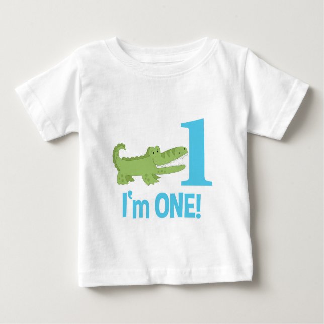Alligator 1st Birthday I'm ONE T-Shirt (Front)