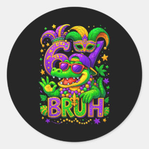 Alligator 6 7 Mardi Gras Bruh Six Seven Meme New O Classic Round Sticker