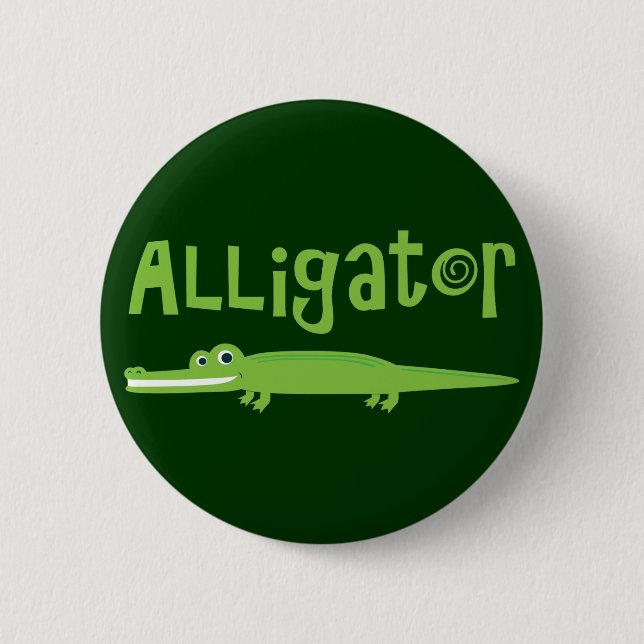 Alligator 6 Cm Round Badge (Front)