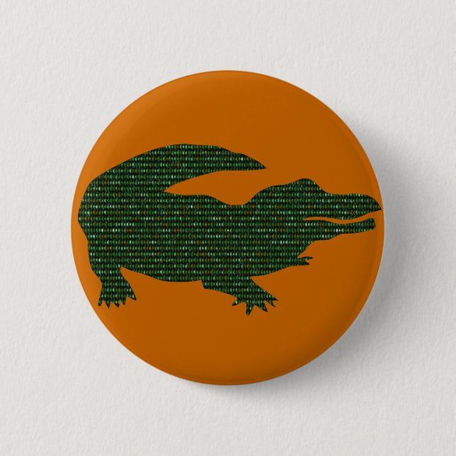 Alligator 6 Cm Round Badge (Front)