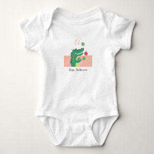 Alligator • Add Your Name Cute Alphabet Monogram Baby Bodysuit