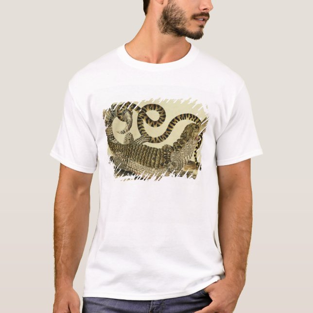 Alligator and Snake, 1730 (coloured engraving) T-Shirt (Front)