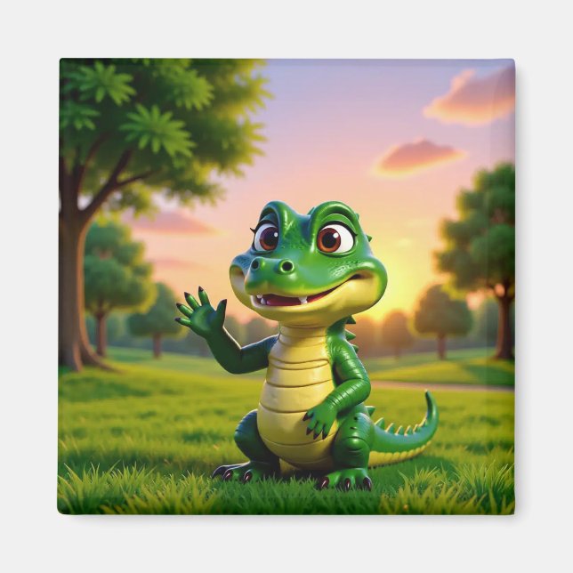 Alligator Andy – Kids Art  Magnet - Hi (Front)