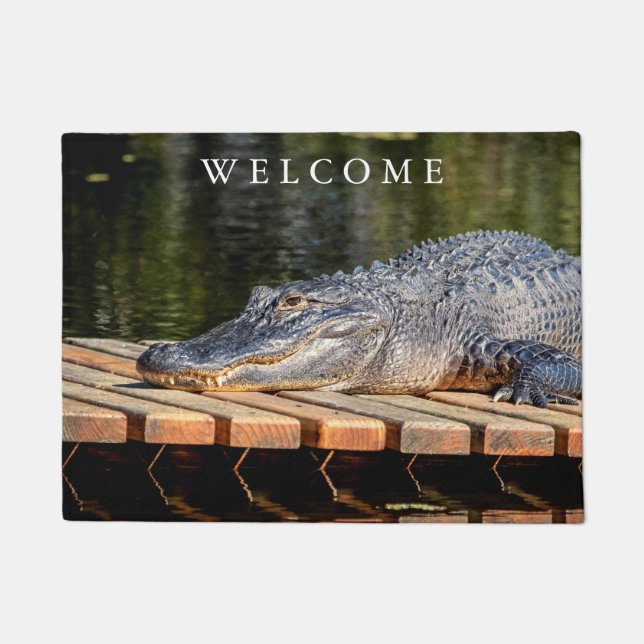Alligator at Homosassa Springs Wildlife State Park Doormat (Front)