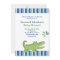 Alligator Baby Shower Invitation Blue/Green 4x6