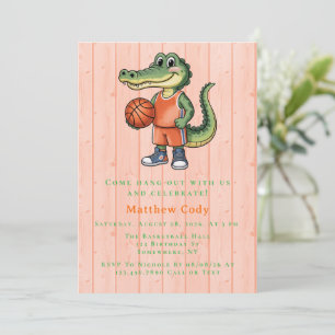 Alligator Basketball Birthday Party For Boys Invitation