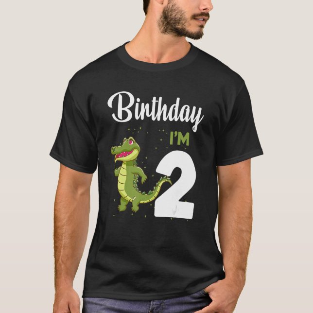 Alligator Birthday 2 Year Old Rabbit  Kids Girls B T-Shirt (Front)
