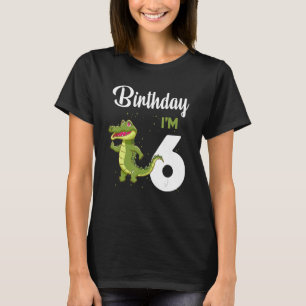 Alligator Birthday 6 Year Old Rabbit Kids Girls B T-Shirt
