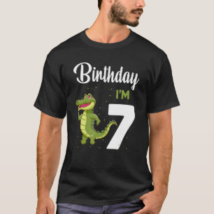 Alligator Birthday 7 Year Old Rabbit Kids Girls B T-Shirt