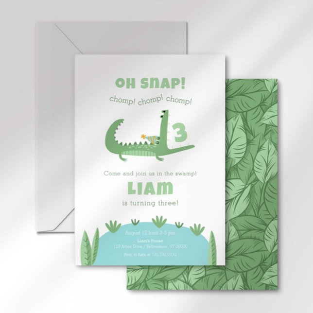 Alligator Birthday Invitation (Creator Uploaded)