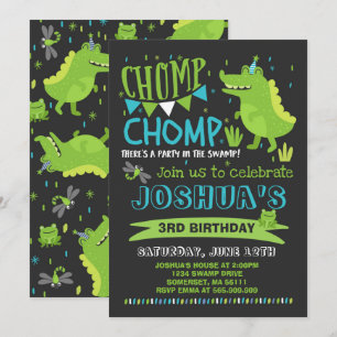 Alligator Birthday Invitation Crocodile Party