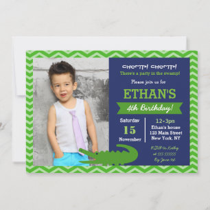 Alligator Birthday Party Invitations