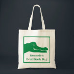 Alligator Book Tote Bag<br><div class="desc">One delightful alligator tote bag is a great book bag,  gift bag,  or birthday bag to personalise.</div>